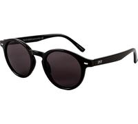 I Need You Sonnenbrille TAHITI für Damen & Herren rund retro, UV-400 Schutz, aus recycelten Materialien gefertigt, rückseitig entspiegelt, mit Federscharnieren, inkl. Etui & Tuch, Schwarz
