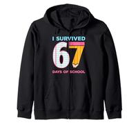 I Survived 67 Days of School Funny Meme Six Seven Teacher Kapuzenjacke