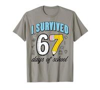 „I Survived 67 Days School“ -Bleistift, lustiges Meme-Meme für Kinder T-Shirt