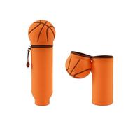 I-TOTAL® - Federmäppchen aus weichem Silikon für die Schule, ausziehbar mit konturierter Form (Basketball)