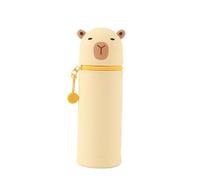I-TOTAL® - Federmäppchen aus weichem Silikon für die Schule, ausziehbar mit konturierter Form (Capybara)