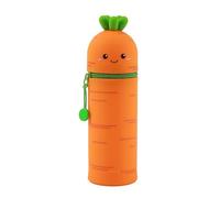 I-TOTAL® - Federmäppchen aus weichem Silikon für die Schule, ausziehbar mit konturierter Form (Carrie Carrot)