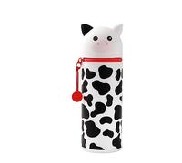 I-TOTAL® - Federmäppchen aus weichem Silikon für die Schule, ausziehbar mit konturierter Form (Cow)