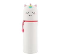 I-TOTAL® - Federmäppchen aus weichem Silikon für die Schule, ausziehbar mit konturierter Form (Cute Unicorn)