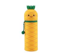 I-TOTAL® - Federmäppchen aus weichem Silikon für die Schule, ausziehbar mit konturierter Form (Poppy Pineapple)