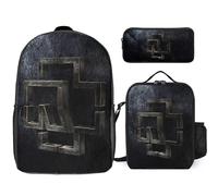 i4571 Rammstein Rucksack-Set, Must-haves für die Schule, Büchertasche, Lunchbox und Federmäppchen, Kombination