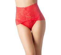 iB-iP Damen Sexy Spitze Unterhosen Hoher Bund Slip Unterwäsche Hipster Panty, Größe: 42, Rot