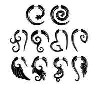 ibasenice 10 Stück Acryl Ohrdehner Leichte Modische Flügelform Ohrdehner in Schwarz Poliert und Langlebig Ohrdehnungswerkzeug für Damen und Herren Zufälliger Stil