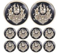 ibasenice 10 Stück Dekorative Metallknöpfe aus Legierung Schwarz Fein Poliert zum Nähen von Kleidung und Mänteln im Nähgeschäft für Selbstgemacht Projekte