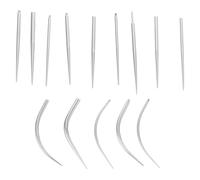 ibasenice 14 Stück Teiliges Piercing Taper mit Geraden und Gebogenen Edelstahlnadeln Hypoallergenes Einführungswerkzeug für Bauchnabelringe Nasenstecker Lippenringe Sichere