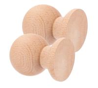 ibasenice 2 Stück Massive Holz Zierknöpfe 7x5cm aus Unbehandeltem Hartholz Runde Selbstgemacht Möbelknöpfe für Möbel Gardinenstangen Wohndeko