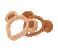 ibasenice 2 Stück Pack Flauschige Bärenohren Haarreifen aus Weichem Plüsch Braune Tierohren Haarreifen für Mädchen Flexibler Kostüm Haarreif für Party Cosplay und Festival