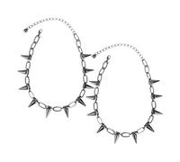 ibasenice 2 Stück Punk Choker Halskette mit Nieten Retro Street Style Ketten für Frauen Modische Goth Schmuck Accessoires Auffällige Statement Halsketten für Partys und Alltag