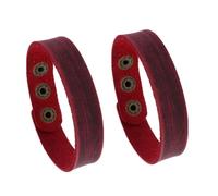 ibasenice 4 Stück Unisex Lederarmband 16cm Breit aus Rindsleder Schlichtes Selbstgemacht Armband in Retro Rot Atmungsaktive Handgelenkkette für Alltag und Geschenke