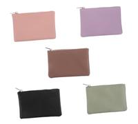 ibasenice 5 Stück Teiliges Mini Reißverschluss Geldbörse Portemonnaie für Damen Herren Litchi Struktur Kleines Etui für Münzen Karten Bargeld Schlüssel Leicht Vielseitig für Alltag und Reise