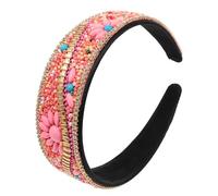 ibasenice Boho Stirnband Damen mit Perlenbesatz Breites Haarband aus Polyester und Kunststoff Farbecht Braut und Festival Accessoires im Vintage Stil