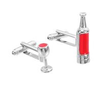 ibasenice Elegante Damen Manschettenknöpfe Weinflasche und Weinglas Design Modisches Hemd Zubehör Kreatives French Cuff Accessoire Geschenk für Weinliebhaberinnen und Festliche Anlässe