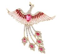 ibasenice Elegante Pfau Brosche aus Zinklegierung für Damen Modischer Anstecker mit Rosa Farbe Vielseitig für Hochzeit und Festliche Kleidung