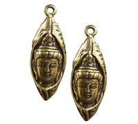ibasenice Filigrane Buddha Schlüsselanhänger mit Verarbeitung Retro Stil 2 Stück aus Messing für Selbstgemacht Schmuck und Dekorative