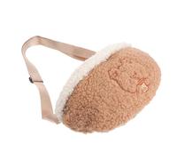 ibasenice Niedliche Bauchtasche Damen mit Bärenmuster Flache Gürteltasche aus Weichem Plüsch Modische Hüfttasche für Alltag Reisen Shopping Waist Pouch für Mädchen und Frauen