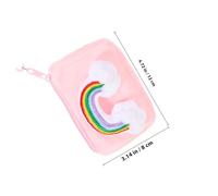 ibasenice Plüsch Schlüsselanhänger Regenbogen Geldbörse Mini Münztasche für Mädchen Süßes Portemonnaie mit Praktischer Aufbewahrung Modisches Täschchen als Anhänger für Rucksack und