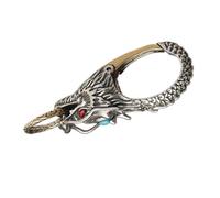 ibasenice Retro Drachen Schlüsselanhänger aus Cupronickel Silber Leicht ohne Scharfe Kanten für Gürtel