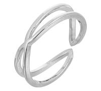 ibasenice Silberner Offener Ring mit Kreuz Design Zarter Damenring aus 925 Stück Sterlingsilber Modischer Fingerschmuck für Frauen und Mädchen