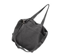 ibasenice Verstellbare Canvas Umhängetasche mit Schnallendesign Doppelter Tragefunktion Leichte Retro Schultertasche für Alltag und Reisen Grau