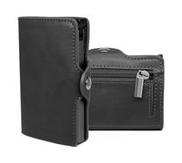 iberroad - Geldbörse für Herren mit Geldbörse, Kartenetui aus Metall, RFDI-Geldbörse für kleine Männer, Geschenk für Herren, Kartenetui, Schwarz Lack, Casual