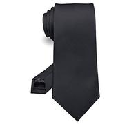 IBEX MART Herren-Krawatte in Schwarz Perfekt für Beerdigungen, Hochzeiten, Interviews, formelle Geschäftskleidung, klassische, einfarbige Herren-Krawatten