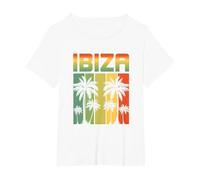 Ibiza Retro Style T-Shirt 2021/2022 T-Shirt, Damen Große Größen, Weiß, 5X
