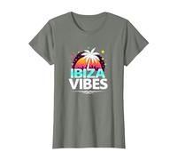 Ibiza Vibes Retro-Party im Tropenparadies T-Shirt, Damen, Heidekraut/Armeegrün, XL