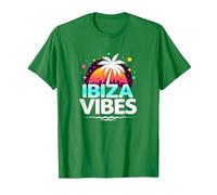 Ibiza Vibes Retro-Party im Tropenparadies T-Shirt, Herren, Dunkelgrün, XL