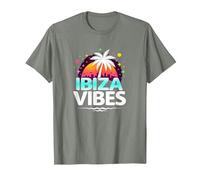 Ibiza Vibes Retro-Party im Tropenparadies T-Shirt, Herren, Heidekraut/Armeegrün, XL