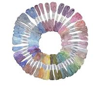 IBOPUXIU Stickgarn Set 50 Farben, je 8 Meter Pastellfarben - Ideal für Kreuzstich, Sticken, Flechten, Freundschaftsarmbänder und Armbandknüpfen - Hochwertiges Embroidery Thread