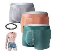 IBXCZEWDW Herren-Massage-Magnettherapie-Unterwäsche, weich, atmungsaktiv, Boxershorts, Anti-Scheuern, Unterhosen (3-teiliges - 03, 4XL (90 kg))
