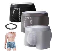 IBXCZEWDW Herren-Massage-Magnettherapie-Unterwäsche, weich, atmungsaktiv, Boxershorts, Anti-Scheuern, Unterhosen (3-teiliges - 01,4XL (90,7 kg))