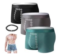 IBXCZEWDW Herren-Massage-Magnettherapie-Unterwäsche, weich, atmungsaktiv, Boxershorts, Anti-Scheuern, Unterhosen (3-teiliges - 04, L (50 kg))