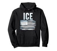 ICE Amerikanische Flagge USA Bold Distressed Police Pullover Hoodie
