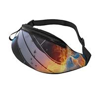 Ice and Fire Volleyball-Gürteltasche für Herren und Damen, wasserdichte Sport-Hüfttasche, modische Gürteltasche, Umhängetasche, Hüfttasche mit verstellbarem Riemen, große Schultertasche, Geldbörse für