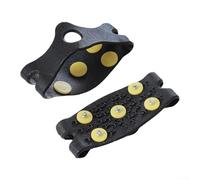 Ice Cleats for Shoes and Boots - Steel Spike Traction Cleats for Walking on Snow and Ice, Flexible TEP Crampon for Men Women, Anti Slip Grips for Outdoor Running Hiking (Black)