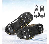 Ice Cleats Walkschuhe Steigeisen Traktion Klampen rutschfest Klettern 8 Zähne Spikes Steigeisen Schuhe Abdeckung Winter Ice Gripper Stollen Steigeisen für Wanderschuhe Stiefel Outdoor Schwarz M