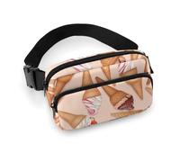 Ice Cream No.J9012 Bauchtasche, Crossbody-Tasche für Damen und Herren, Gürteltasche, Hüfttasche für Workout, Laufen, Reisen, mit verstellbarem Riemen