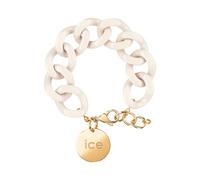 ICE - Jewellery - Chain bracelet - Almond skin - Kettenarmband mit weissfarbenen XL-Maschen für Frauen, geschlossen mit einer goldenen Medaille (020353)