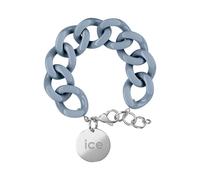 ICE - Jewellery - Chain bracelet - Artic blue - Silver - Kettenarmband mit blaufarbenen XL-Maschen für Frauen, geschlossen mit einer silberen Medaille (020918)