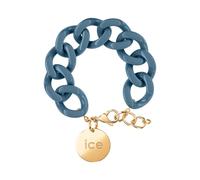 ICE - Jewellery - Chain bracelet - Blue horizon - Gold - Kettenarmband mit blaufarbenen XL-Maschen für Frauen, geschlossen mit einer goldenen Medaille (020919)