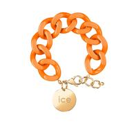 ICE - Jewellery - Chain bracelet - Flashy orange - Gold - Kettenarmband mit orangefarbenen XL-Maschen für Frauen, geschlossen mit einer goldenen Medaille (020926)
