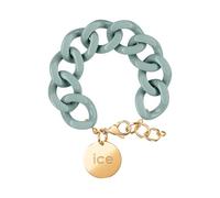 ICE - Jewellery - Chain bracelet - Lagoon green - Kettenarmband mit grünfarbenen XL-Maschen für Frauen, geschlossen mit einer goldenen Medaille (020357)