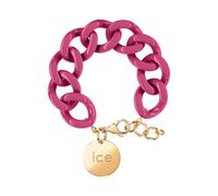 ICE - Jewellery - Chain bracelet - Orchid - Gold - Kettenarmband mit rosafarbenen XL-Maschen für Frauen, geschlossen mit einer goldenen Medaille (020928)