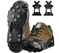 Ice Klampen Steigeisen mit 10 Zähne,Spikes für Schuhe Schuhkrallen Spikes Ice Klampen Spikes für Wanderschuhe Steigeisen Grödel Eisspikes Anti Rutsch (Stahlnagel, M)